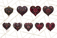 Ornate Gothic Valentine Hearts, Dark Romantic Clipart PNG Product Image 8