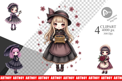 Gothic Lolita Dolls Clipart Product Image 1