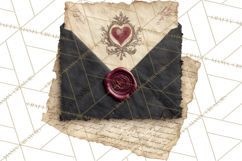 Gothic Victorian Love Letter Clipart, Romantic Stationery Product Image 3