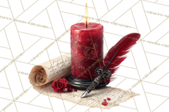 Gothic Victorian Love Letter Clipart, Romantic Stationery Product Image 5