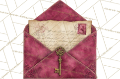 Gothic Victorian Love Letter Clipart, Romantic Stationery Product Image 4