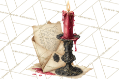 Gothic Victorian Love Letter Clipart, Romantic Stationery Product Image 3