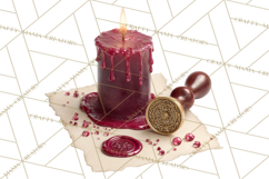 Gothic Victorian Love Letter Clipart, Romantic Stationery Product Image 2