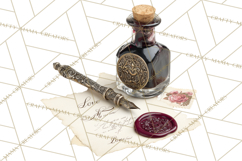 Gothic Victorian Love Letter Clipart, Romantic Stationery Product Image 3