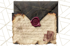 Gothic Victorian Love Letter Clipart, Romantic Stationery Product Image 4