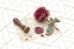 Gothic Victorian Love Letter Clipart, Romantic Stationery Product Image 5