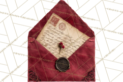 Gothic Victorian Love Letter Clipart, Romantic Stationery Product Image 5