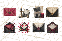 Gothic Victorian Love Letter Clipart, Romantic Stationery Product Image 6