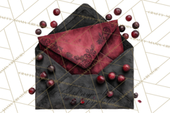 Gothic Victorian Love Letter Clipart, Romantic Stationery Product Image 2