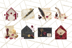 Gothic Victorian Love Letter Clipart, Romantic Stationery Product Image 5