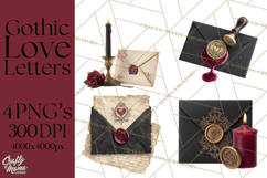 Gothic Victorian Love Letter Clipart, Romantic Stationery Product Image 1