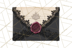 Gothic Victorian Love Letter Clipart, Romantic Stationery Product Image 4