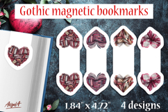 Gothic magnetic bookmarks Book lover gift Book stack png Product Image 1