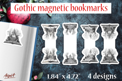 Gothic magnetic bookmarks Book lover gift medieval castle Product Image 1