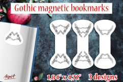 Gothic magnetic bookmarks template Skeleton hands Love Peace Product Image 1