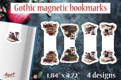 Gothic magnetic bookmarks Book lover gift Floral Hourglass Product Image 1