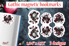 Floral Gothic magnetic bookmarks Anatomical heart Red roses Product Image 1
