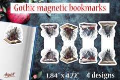 Gothic magnetic bookmarks Book lover gift medieval castle Product Image 1