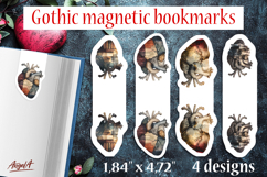 Gothic magnetic bookmarks Book lover gift Anatomical heart Product Image 1