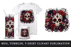 Gothic tumbler, mug wrap, clipart sublimation design Product Image 1