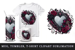 Gothic tumbler, mug wrap, clipart sublimation design Product Image 1