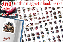 Floral Gothic magnetic bookmark bundle PNG Product Image 1