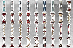 Floral Gothic magnetic bookmark bundle PNG Product Image 3