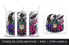 Gothic tumbler, mug wrap, clipart sublimation design Product Image 4