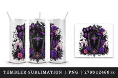 Gothic tumbler, mug wrap, clipart sublimation design Product Image 4