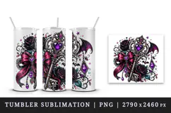 Gothic tumbler, mug wrap, clipart sublimation design Product Image 4