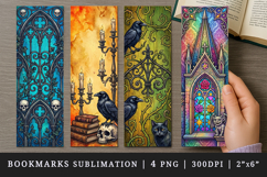 Gothic bookmarks printable sublimation bookmark design Product Image 1