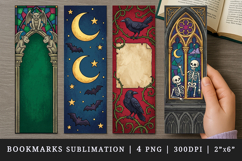 Gothic bookmarks printable sublimation bookmark design Product Image 1