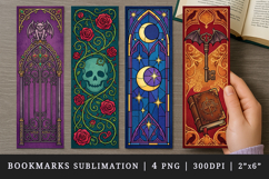 Gothic bookmarks printable sublimation bookmark design Product Image 1