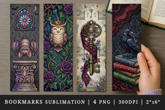 Gothic bookmarks printable sublimation bookmark design Product Image 1