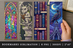 Gothic bookmarks printable sublimation bookmark design Product Image 1