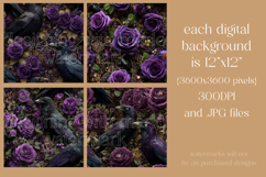 Gothic Patterns, Purple Roses x Ravens Seamless Patterns, s1 Product Image 2