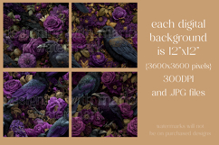 Gothic Patterns, Purple Roses x Ravens Seamless Patterns, s3 Product Image 2