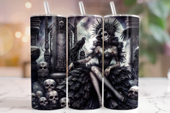 Skull Queen Tumbler Wrap, Skeleton Tumbler Wrap, Sugar Skull Product Image 1