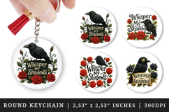 Gothic Quote round keychain pintable sublimation design png Product Image 1