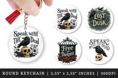 Gothic Quote round keychain pintable sublimation design png Product Image 1