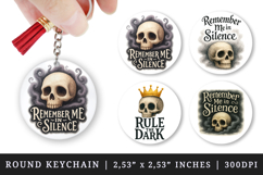 Gothic Quote round keychain pintable sublimation design png Product Image 1
