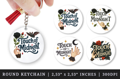 Gothic Quote round keychain pintable sublimation design png Product Image 1