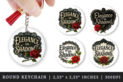 Gothic Quote round keychain pintable sublimation design png Product Image 1