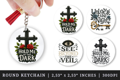Gothic Quote round keychain pintable sublimation design png Product Image 1