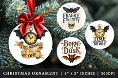 Gothic Quote round ornaments sublimation design Product Image 1