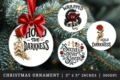 Gothic Quote round ornaments sublimation design Product Image 1