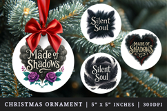 Gothic Quote round ornaments sublimation design Product Image 1