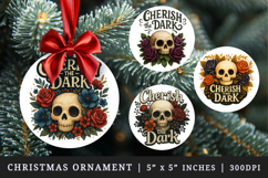 Gothic Quote round ornaments sublimation design Product Image 1