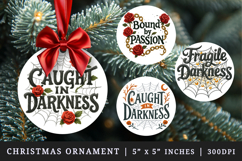 Gothic Quote round ornaments sublimation design Product Image 1