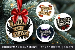 Gothic Quote round ornaments sublimation design Product Image 1